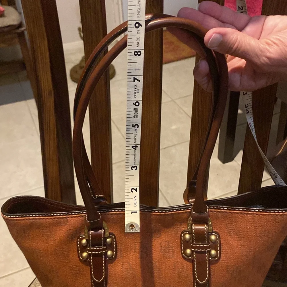 Dooney & Bourke Pumpkin Burnt Orange Monogram Canvas Small Tote,New without tags - Picture 5 of 15